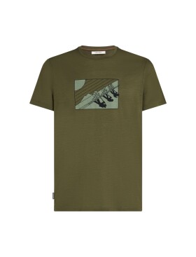 Pánské merino tričko s krátkým rukávem ICEBREAKER Mens 150 Tech Lite SS Tee Wild Pack, Loden velikost: XL