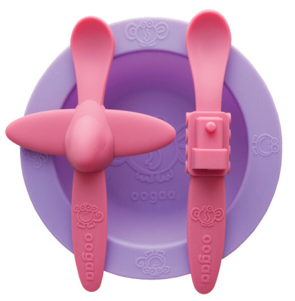 Sada nádobí Oogaa fialová s růžovou - Oogaa