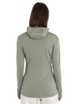 Dámská merino mikina s kapucí ICEBREAKER Wmns 260 Quantum IV LS Zip Ho, Lichen velikost: S