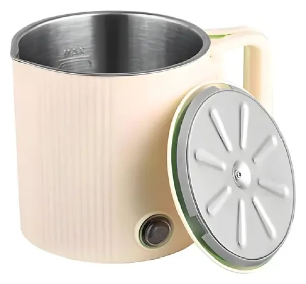 Cestovní elektrická konvice 2v1 béžová / Turistická konvice / 0,8 l / 600 W / skládací madlo (MR-009-BEIGE)