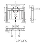 CERANO - Modul pro závěsný bidet - předstěnová instalace/sádrokarton - 45x33,7 CER-476888