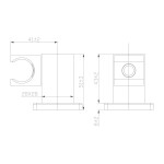 Mereo Držák sprchy polohovací hranatý, pochromovaná mosaz CB466Q