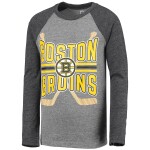Outerstuff Dětské tričko Boston Bruins Square Up Raglan Tri-Blend dlouhý rukáv Velikost: Dětské 14 let)