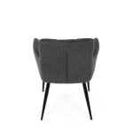 Židle jídelní, tmavě šedá látka, černý kov