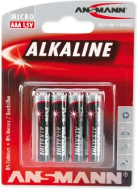 Ansmann Red / Alkalická baterie AAA / 1,5 V / 4 ks / blistr (5015553)