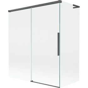 MEXEN/S - Rox L vanová zástěna 2-křídlová posuvná 140 + 70 x 150, transparent, grafit kartáčovaná 8C9L-140-070-66-00