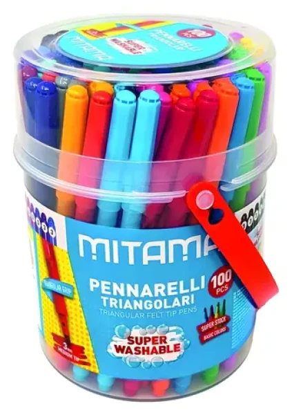 Mitama 62876 / Fixy omyvatelné / 100 ks / 30 barev / 3 mm / trojhranné (62876)