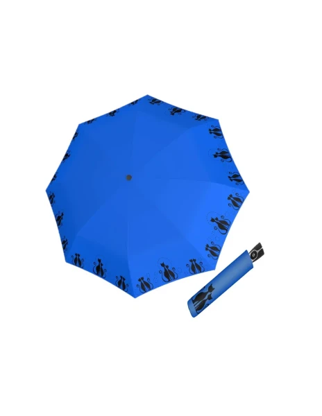 DOPPLER Fiber Magic Cats Family Blue - dámský plně automatický deštník modrá 7441465CT01