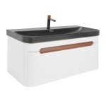 Koupelnová skříňka s umyvadlem a baterií SAT Fusion 97,5x43x45 cm bílá matná mat SATFUSION100WBKMBA SATFUSION100WBKMBA