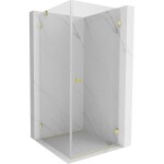 MEXEN/S - Lunar-B sprchový kout dveře křídlové pravá 70 x 70, transparent, zlato kartáčovaná 832-070-070-55-00-P