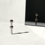 Stoff Nagel Designová vázička STOFF Nagel Black Chrome, černá barva, kov