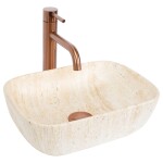 REA - Umyvadlo na desku BELINDA MINI TRAVERTINE MATT REA-U4700