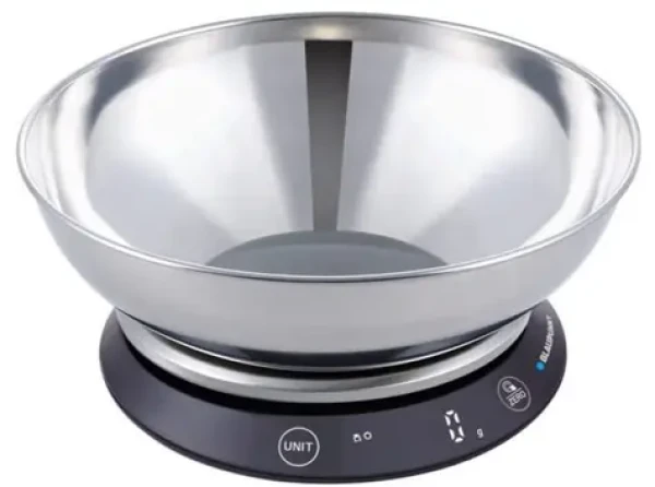 BLAUPUNKT FKS602 střibrná / kuchyňská váha s ocelovou mísou / přesnost na 1g / maximální nosnost 5 kg (FKS602)