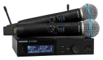 Shure SLXD24D+E/B58-G65 / Sada bezdrátových mikrofonů + přijímač / 2 kanály / UHF 470–606 MHz / dynamický (SLXD24D+E/B58)