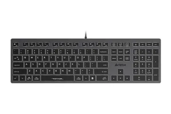 A4tech FX60 (Bílé podsvícení) šedá / Drátová klávesnice / membránová / USB-A / Podsvícení / CZ layout (FX60-W-GY)