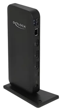 DeLock 87746 černá / Dokovací stanice / USB-C host / 2x DP + HDMI / 3x USB-A + 2x USB-C / LAN / PD 85W (87746)