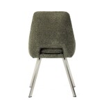 Židle jídelní, zelená látka, kovové nohy, broušená nerez.