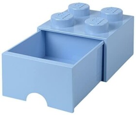 LEGO úložný box 4 s šuplíkem - světle modrá