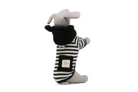 Panda proužkovaná mikina pro psa Barva: Bílo-černá, Délka zad (cm): 33, Obvod hrudníku: 38 - 42 cm