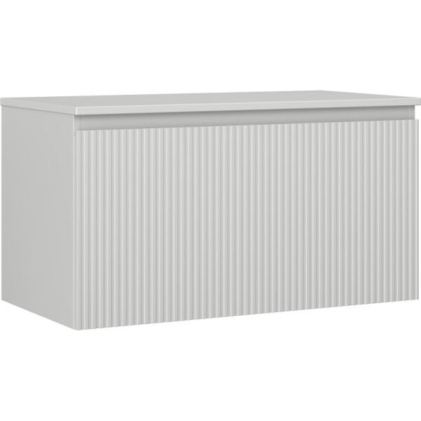 MEXEN/S - Rivel koupelnová skříňka pod umyvadlo 90 cm s deskou, 1 šuplík, reliéf , šedá mat 91A20-09047-1-BFC62