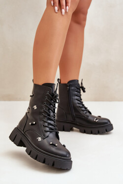 Dámské Boty Pracovní S Ozdobami Eko Kožené Černé Cadenilla 37