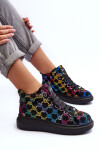 Sportovní boty na platformě Rhinestones GOE Black Velikost: 39