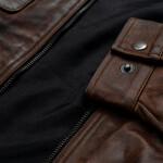 Pánská Kožená Bunda Zachary Rett Brixton Hnědá Velikost: 2XL