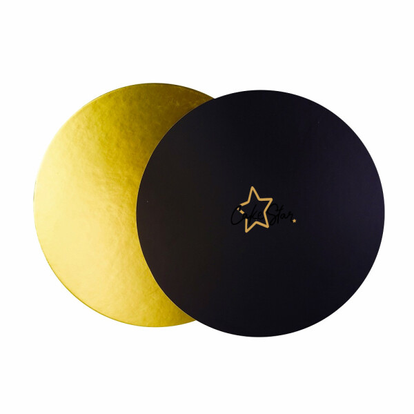 Cake star podložka pod dort pevná zlato-černá matná 24cm