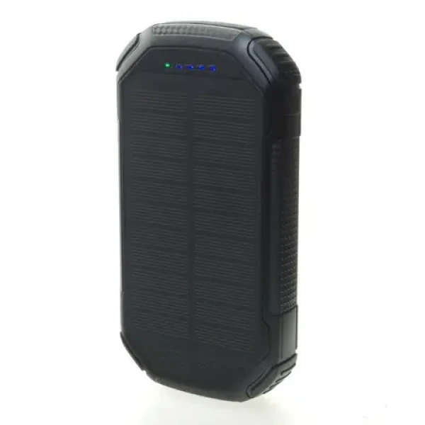 Sunen PowerNeed 20000mAh 1W černá / Powerbanka / solární panel / USB-PD / svítilna / karabina (S20000C)