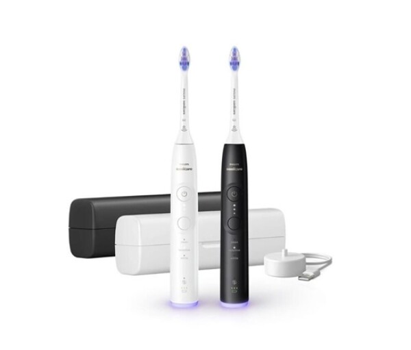 Philips Sonicare 6500 Gentle clean sada elektrických zubních kartáčků, 2 kusy, černá a bílá