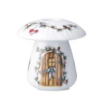 KÄHLER Porcelánový svícen Mushroom Hammershøi Christmas 9 cm, bílá barva, porcelán