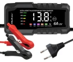 Mikroprocesorová nabíječka autobaterie 12V 6A / Nabíječka / Regenerace AGM, GEL, LiFePO4 / LCD displej (52494)