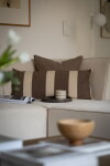 Ferm Living Polštář z organické bavlny s výplní Strand 30 x 72 cm, hnědá barva, textil