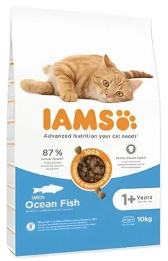 IAMS Cat Adult Ocean Fish 10 kg / Prémiové krmivo pro kočky / Granule / Mořské ryby / Dospělá a starší kočka (1753-127354)