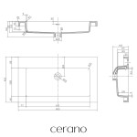 CERANO - Umyvadlo z litého mramoru Ovo - s přepadem - černá matná - 80,5x46,5 CER-667829