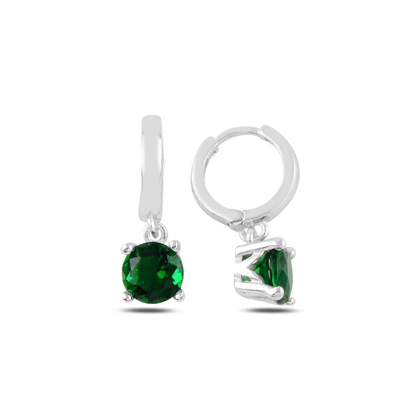 LUNICA Stříbrné kroužkové náušnice EMERALD 0872