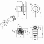 SAPHO - ULTRAMIX podomítková sprchová baterie, 1 výstup, černá mat/chrom UT041BC