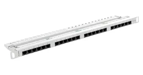 Lanberg šedý / Patch panel / 24 portů / 0,5U / CAT5E / UTP / 19" (PPU5-0024-S)