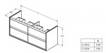 IDEAL STANDARD - Connect Air Skříňka pod dvojumyvadlo 120 cm, lesklá bílá/matný světle šedý lak E0822KN