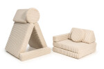 SHAPPY Dětská rozkládací pěnová pohovka SHAPPY PLAY manšestr WAFFLE Barva: Cream Beige