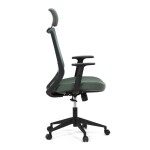 Židle kancelářská, zelená MESH síťovina, zelená látka, plastový kříž, synchronní mechanismus, kolečka pro tvrdé povrchy