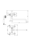 INVENA - Vanová baterie ROMA, 30cm, otočný výtok typu S BW-24-00S-L