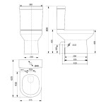 AQUALINE - VERMET WC kombi, spodní/zadní odpad, bílá VR038