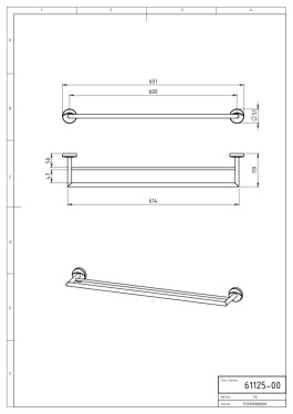 NOVASERVIS - Dvojitý držák ručníků 650 mm Metalia 11 chrom 0125,0