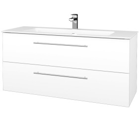 Dřevojas - Koupelnová skříňka GIO SZZ2 120 - N01 Bílá lesk / Úchytka T02 / M01 Bílá mat 406196B