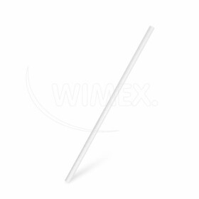 WIMEX Slámky papírové 40800 rovné, bílé 20 cm, Ø 6 mm, 100 ks