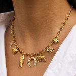 ELENYS Lucky Symbols – pozlacený náhrdelník 18K žluté zlato Délka: 42+5 cm / max. 47 cm