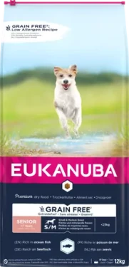 Eukanuba Grain Free Senior Small & Medium breed Ocean fish 12 kg