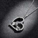 Stříbrný náhrdelník se zirkony Zamilovaní ptáčci - stříbro 925/1000, Stříbrná 40 cm + 3 cm (prodloužení)
