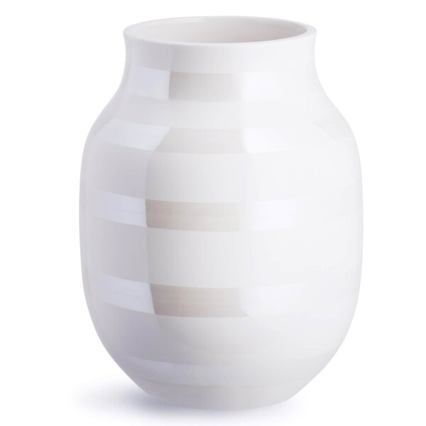 KÄHLER Keramická váza Omaggio Pearl 20 cm, bílá barva, krémová barva, keramika